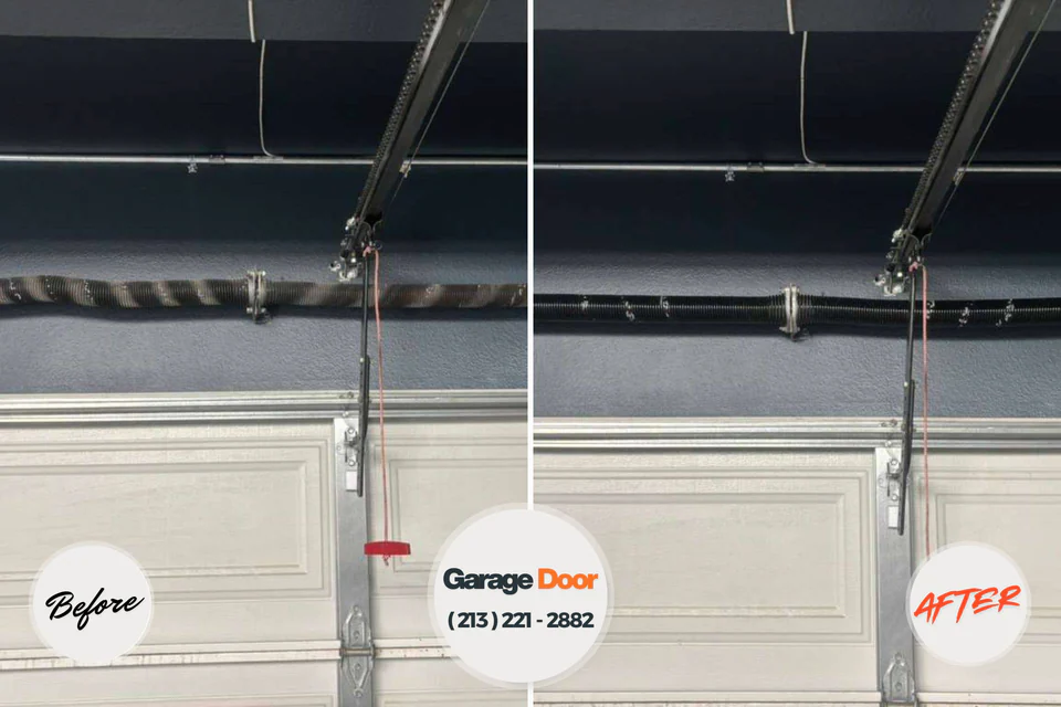 Before and after: garage door repair Oconto Falls, WI